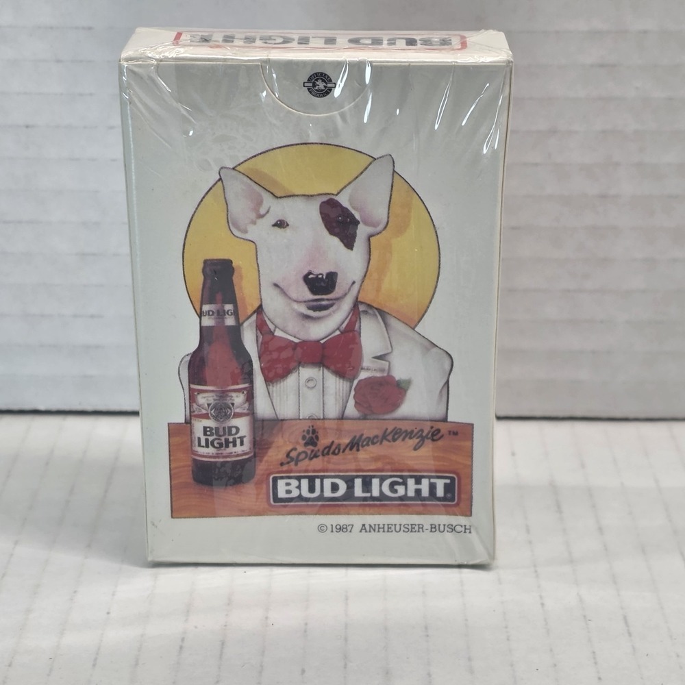 VTG 1987 Bud Light Spuds MacKenzie‎ Sealed Playing Cards Beer Promo Deck